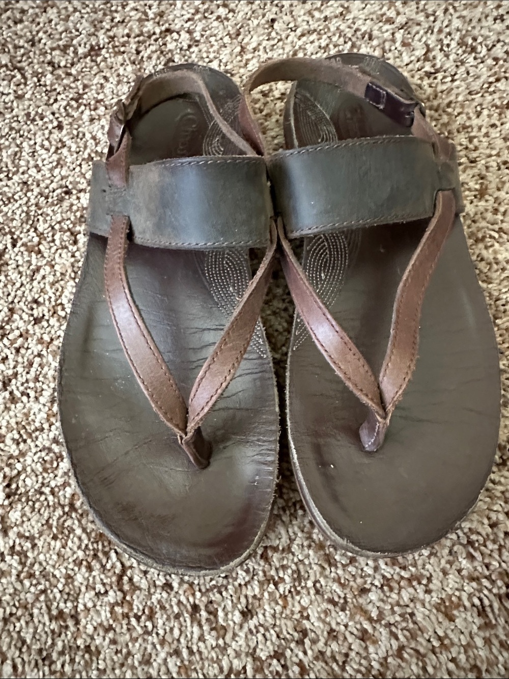 Chaco Brown Leather Thong Sandals